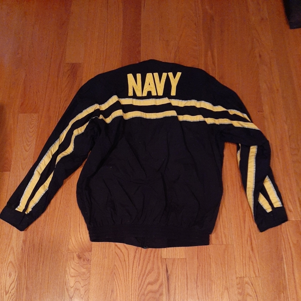 US NAVY Mesh Lined Windbreaker Track Jacket